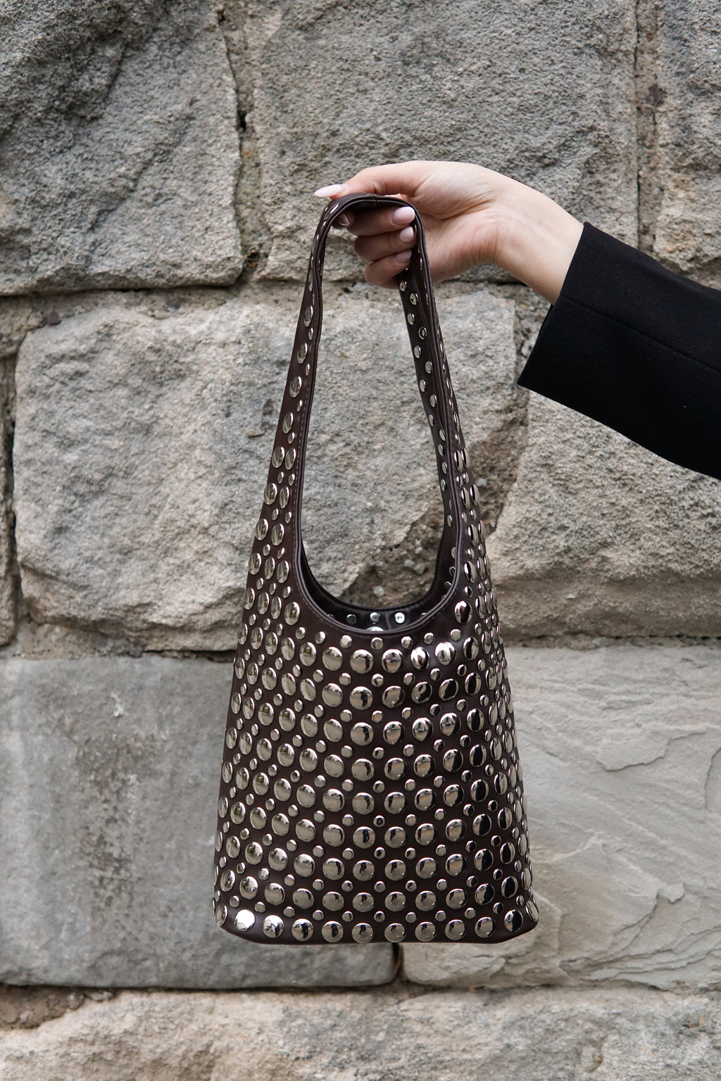 Stella Studded Bag - Coffee