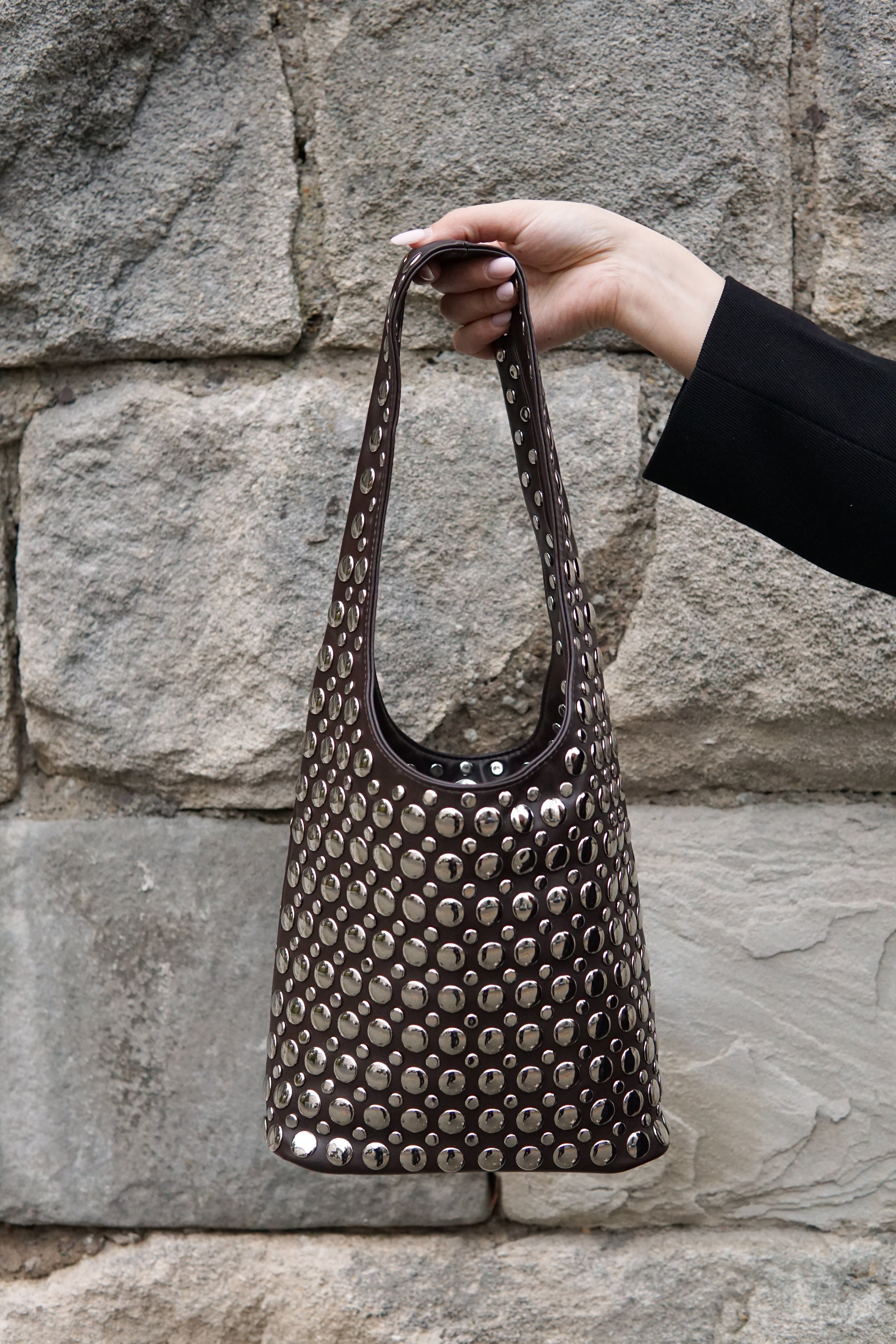 Stella Studded Bag - Coffee