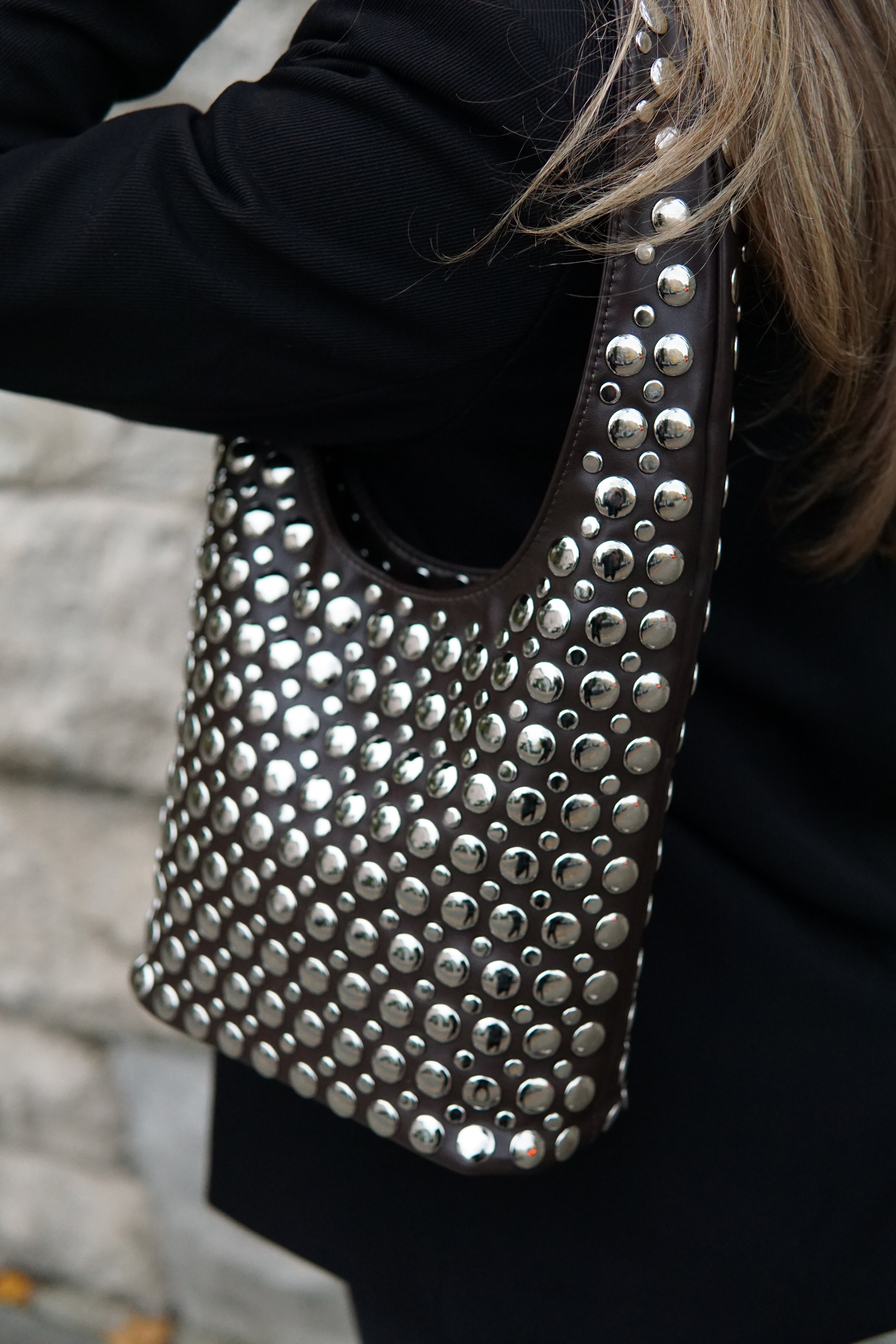 Stella Studded Bag - Coffee