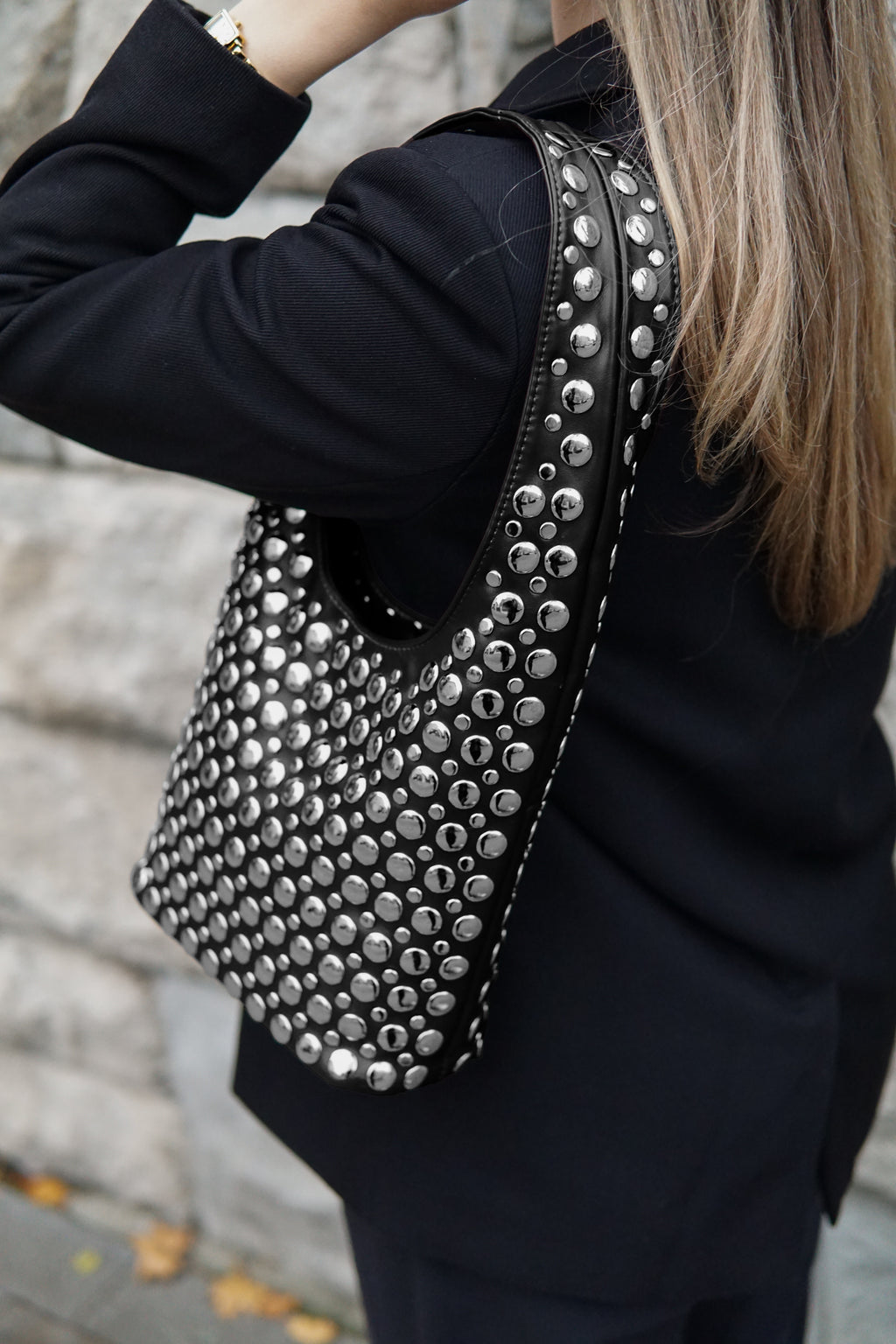 Stella Studded Bag - Black