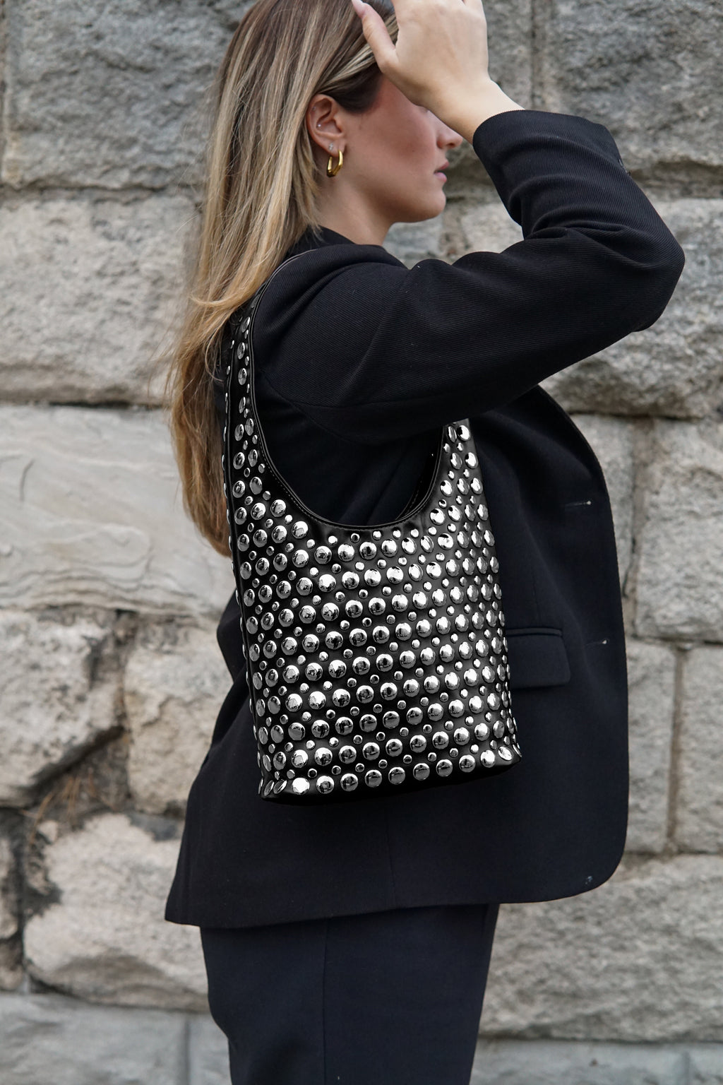 Stella Studded Bag - Black